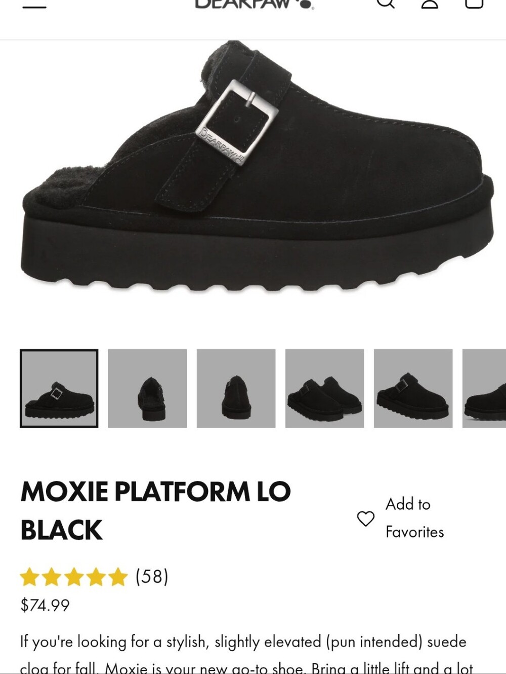 BearPaw - Moxie Platform Suede Clog